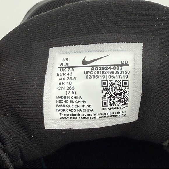 Nike Men's Air Max 720 Black Mesh Size 8.5 8 1/2 Shoes AO2924-007 - Picture 7 of 8